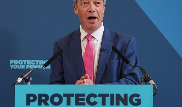 Nigel Farage vowed to keep the 'triple lock' for state pensions if he's prime minister - but Reform UK could take the axe to 'gold plated' civil service schemes