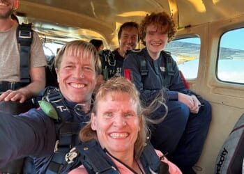 A woman diagnosed with cerebral palsy at birth is believed to have set a skydiving record