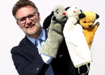 Auctioneer Charles Hanson (pictured) said: 'I know many Sooty fans were hoping the puppets would return to their spiritual roots of Lancashire and I am delighted the trio has found a new home in that great county'