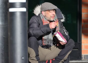 PICTURED: Cheryl's estranged brother Andrew Tweedy was been seen 'begging for money and living in a tent outside a Morrisons supermarket in Tyneside' on Monday