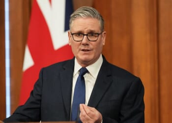 Sir Keir Starmer speaks during a press conference at Downing Street in London on Wednesday