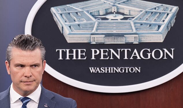 Secretary of War Pete Hegseth has just a 32 percent approval rating, according to the latest Daily Mail/JL Partners poll