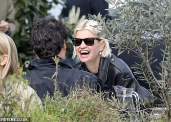 Pixie Geldof was all smiles as she enjoyed lunch with friends in Primrose Hill, London ahead of the 12th anniversary of her late sister Peaches' death on Friday