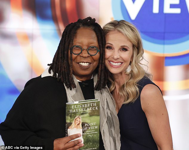 Elisabeth Hasselbeck (right) returned to The View in March as a guest co-host during Alyssa Farah Griffin's maternity leave (pictured with Goldberg in 2019)