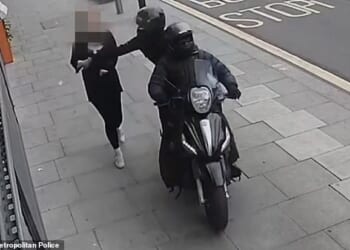 An example of phone snatching in London where moped riders steal them from people's hands