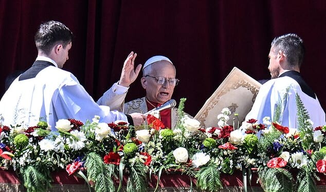 Pope Leo XIV seemed to have used his first Easter Sunday address to send a message to President Donald Trump as he urged 'let those who have weapons lay them down'