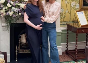 Nicola Roberts enjoyed a reunion with her Girls Aloud bandmate Kimberley Walsh as the pair celebrated the impending arrival of her first child with a lavish afternoon tea