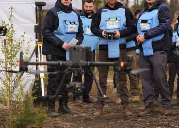 The Duke of Sussex, 41, joined the HALO Trust, the largest humanitarian landmine clearance organisation in the world, near the town of Bucha in Ukraine on Friday