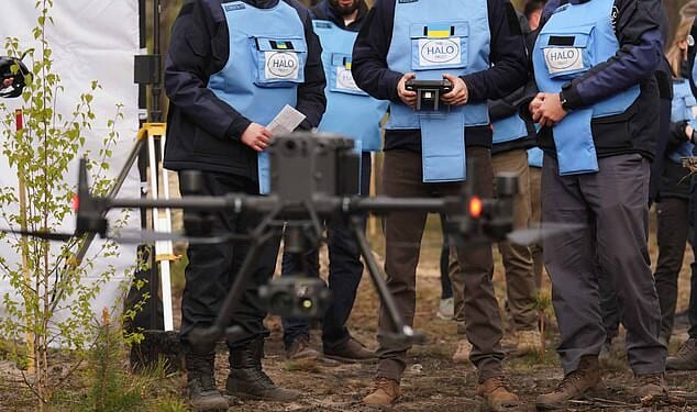The Duke of Sussex, 41, joined the HALO Trust, the largest humanitarian landmine clearance organisation in the world, near the town of Bucha in Ukraine on Friday