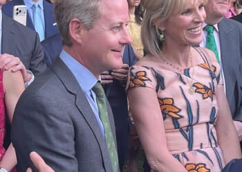 Prince Louis' godfather, once nicknamed 'the court jester', who also organised Prince William's stag do, was seen chatting with the King at a garden party in Washington DC