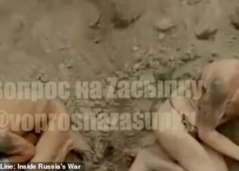 Disturbing material is said to point to a series of shocking incidents involving Russian soldiers consuming the remains of their own comrades. Pictured: Russian servicemen revealed the brutality of their commanders in a BBC documentary called The Zero Line: Inside Russia's War