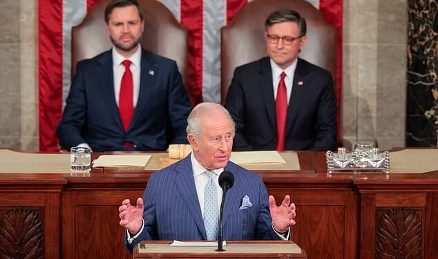 King Charles delivered a speech to the US Congress on the second day of his historic state visit to the US