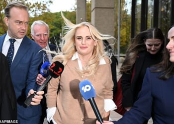 Rebel Wilson is pictured leaving the Federal Court in Sydney on Monday
