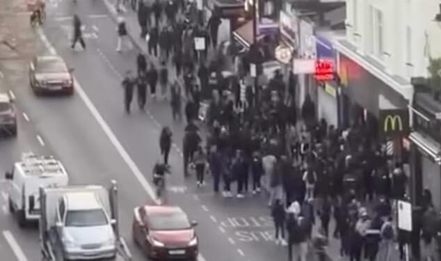 More than 300 teenagers descended on Clapham Common basketball courts on Tuesday before swarming the high street where they looted shops and attacked police