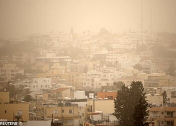 A thick carpet of Saharan dust has settled of the island of Cyprus, after being blown across the Mediterranean from northern Africa