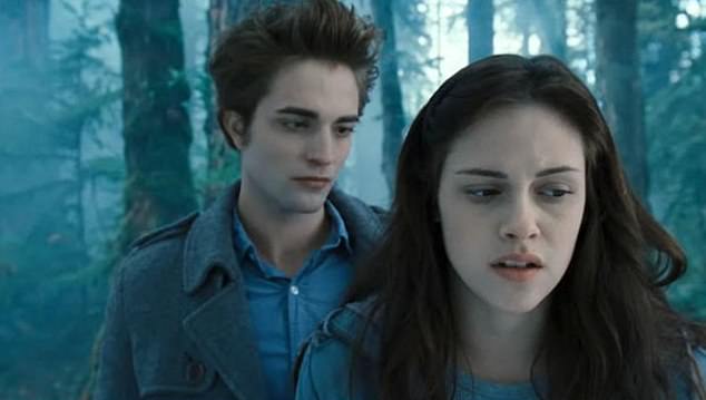 It comes after a school librarian at Lowry Academy in Salford, Greater Manchester, revealed last week she had been forced to remove books deemed 'inappropriate' by management, including Stephenie Meyer's Twilight. Pictured: Kristen Stewart and Robert Pattinson in the 2008 Twilight film