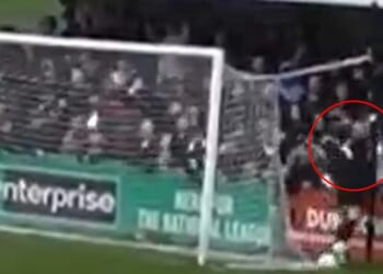 Footage is alleged to show Enfield Town goalkeeper Joe Wright 'punching a fan'