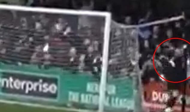 Footage is alleged to show Enfield Town goalkeeper Joe Wright 'punching a fan'