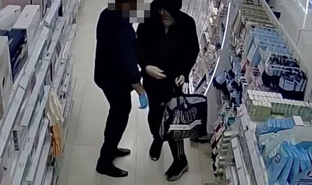 Video footage showing criminal Liam Hutchinson stealing from Boots. He went on to be jailed for a year