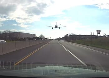 A small plane from New Jersey en route to Indiana made a seamless emergency landing on an interstate in Pennsylvania, leaving drivers stunned