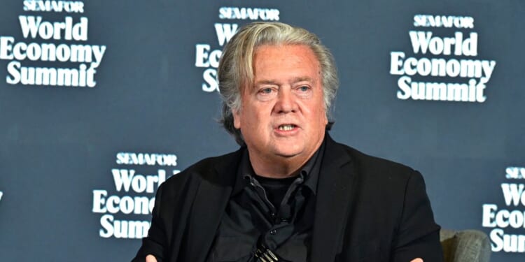 Steve Bannon, chief strategist to the 45th President, speaks on stage during the Semafor 2025 World Economy Summit at Conrad Washington on April 23, 2025, in Washington, D.C.