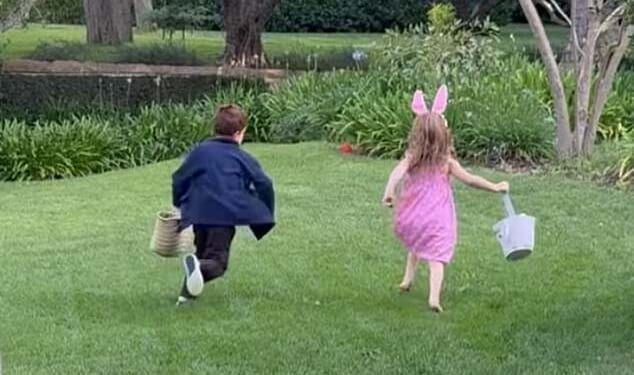 Prince Archie and Princess Lilibet were seen hunting for Easter Eggs at home