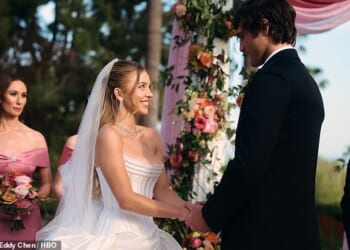 HBO went from Game of Thrones' red wedding to Euphoria's red wedding for Cassie (Sydney Sweeney) and Nate (Jacob Elordi) in episode three of the third and final season of Sam Levinson's drug-fueled drama, which aired Sunday