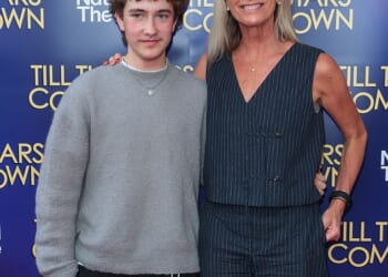 Tamzin Outhwaite, 55, has opened up about her family's journey to acceptance after her eldest child Flo, 17, came out as transgender (pictured in July 2025 together)