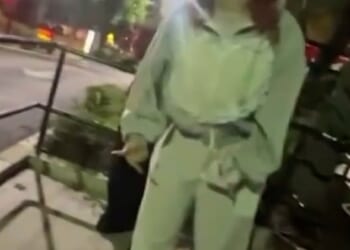 Ice Spice got into a fight at a McDonald's in Hollywood on Wednesday, with the melee eventually spilling outside the restaurant (pictured)
