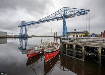 Pictured: The Tees Transporter Bridge in Middlesbrough, which was constructed in 1911