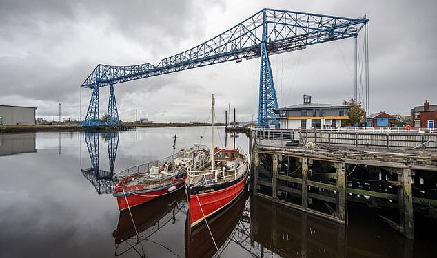 Pictured: The Tees Transporter Bridge in Middlesbrough, which was constructed in 1911