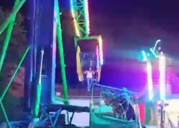Terrifying moment woman is hurled off carnival ride into arms of man below who SAVES the day by catching her