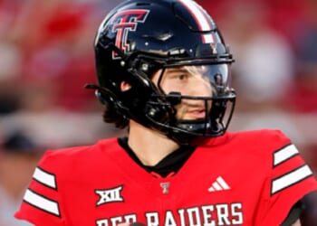Texas Tech Raiders quarterback Brendan Sorsby passes during the Texas Tech Spring Game at Jones AT&T Stadium on April 17 in Lubbock, Texas.
