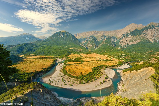 Vjosa river viewpoint overlooks Europe's last wild river