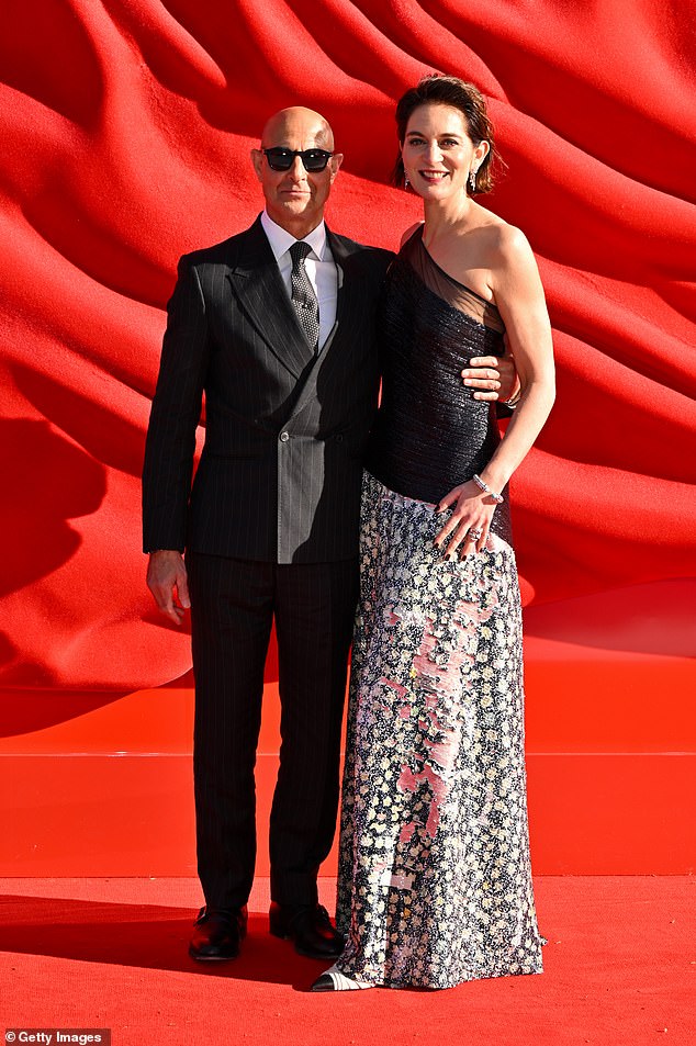 Stanley was joined by his wife Felicity Blunt - Emily's sister