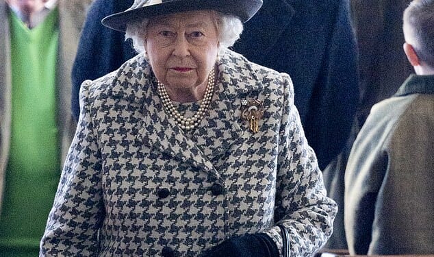 The Queen walks ahead of Andrew Mountbatten-Windsor at St Mary the Virgin church in Sandringham in 2020