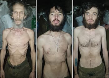 The men appeared emaciated, with prominent ribcages and thin arms, in images posted by one of their wives