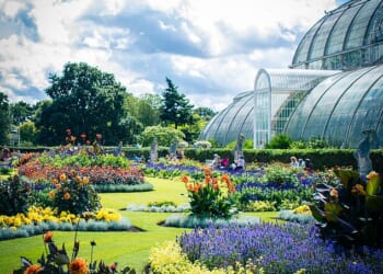 The area is home to Kew Gardens (pictured), Hampton Court Palace and Richmond Park