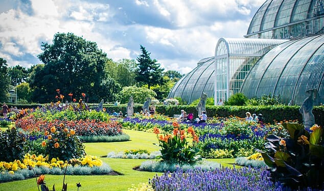 The area is home to Kew Gardens (pictured), Hampton Court Palace and Richmond Park