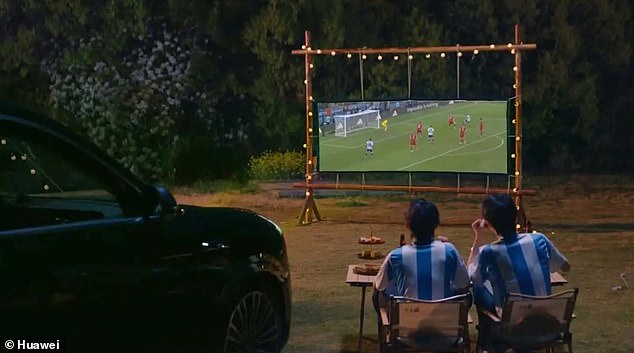 The headlights allow parked drivers to beam whatever is playing on their in-car entertainment system onto any wall or screen in front of the vehicle