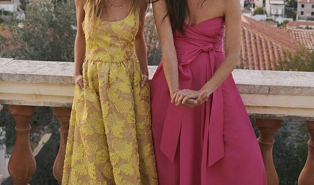 Boden Scoop Neck Dress, £359, and Strapless Taffeta Dress, £179