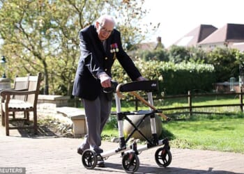 Captain Sir Tom Moore famously raised nearly £39million for NHS charities by completing 100 laps of the family’s garden during the first Covid lockdown in 2020