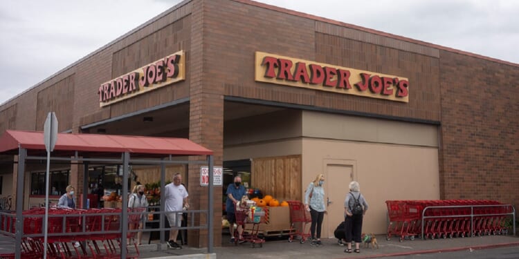 A 2021 file photo shows the exterior of Trader Joe's grocery store in Beaverton, Oregon.