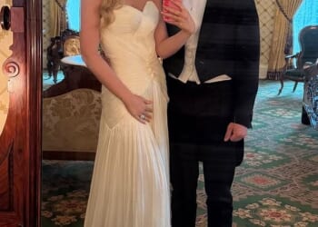 Tiffany Trump flaunted her postpartum figure in a strapless gown as she attended the state dinner at the White House