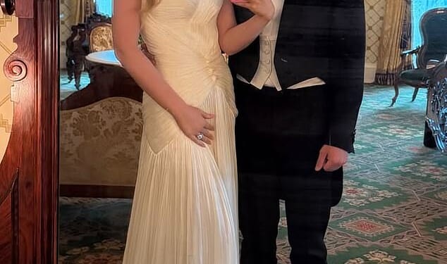 Tiffany Trump flaunted her postpartum figure in a strapless gown as she attended the state dinner at the White House