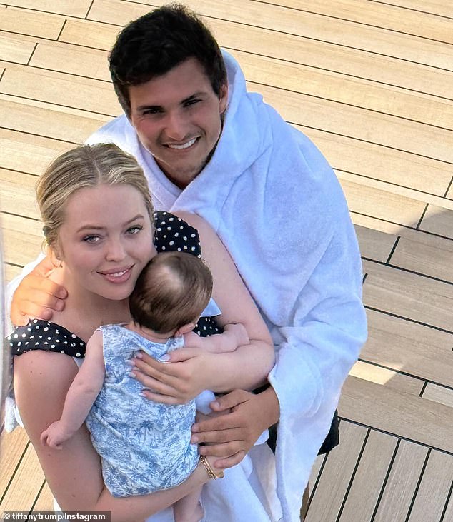Tiffany, 32, welcomed baby son Alexander last May with husband Michael Boulos