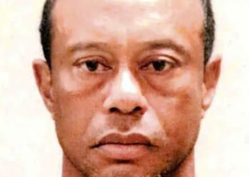 Newly released mugshot of Tiger Woods following his second DUI last week