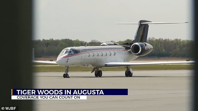Woods' jet (pictured previously) is regularly used by the golfer and is said to be worth $50m