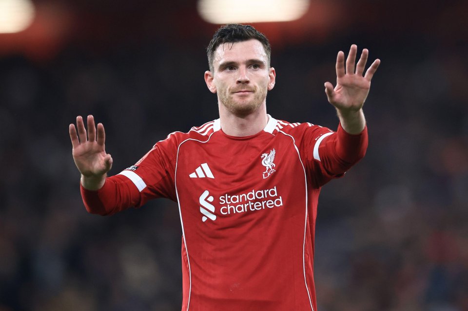 Liverpool, UK. 12th Jan, 2026. Andrew Robertson of Liverpool during the Liverpool vs Barnsley FA Cup match at Anfield, Liverpool. Picture credit should read: Jessica Hornby/Sportimage Credit: Sportimage Ltd/Alamy Live News