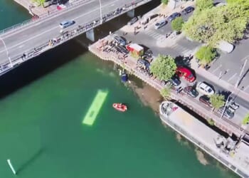 A bus carrying passengers has plunged into France's River Seine near the town of Juvisy following a collision with another vehicle